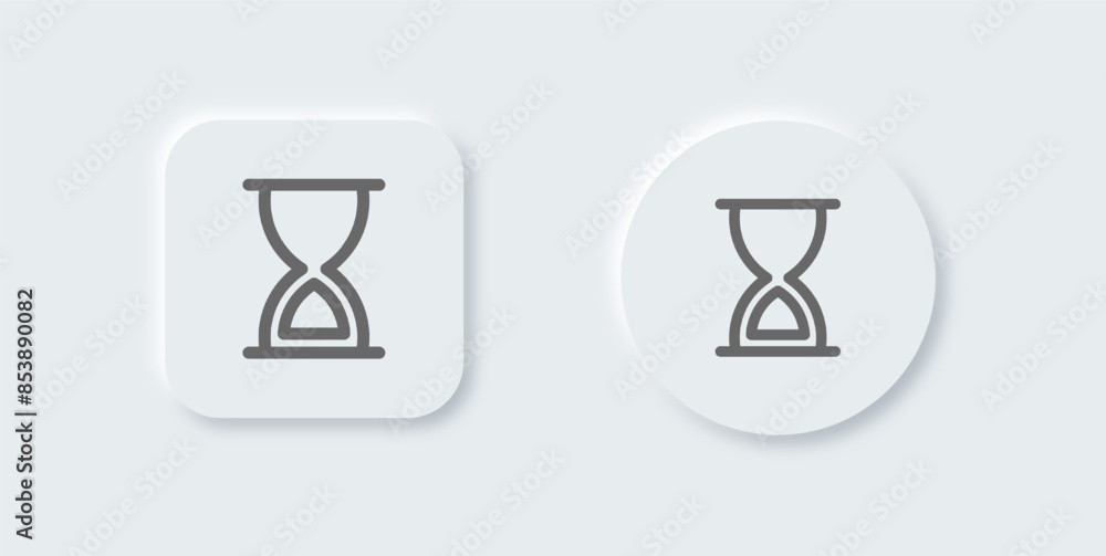 Poster timer line icon in neomorphic design style. countdown signs vector illustration.