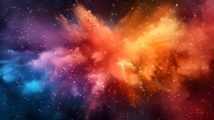 Fototapeta premium Colorful powder explosion, colorful background.