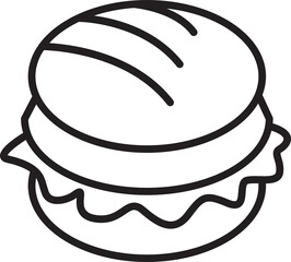 Burger Line Icon
