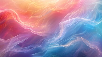 Obraz premium Rainbow colors flowing in the wind, colorful background, colorful wallpaper in the style of nature.