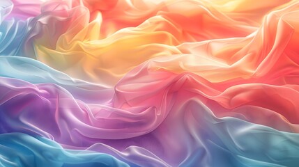 Fototapeta premium Rainbow colors flowing in the wind, colorful background, colorful wallpaper in the style of nature.