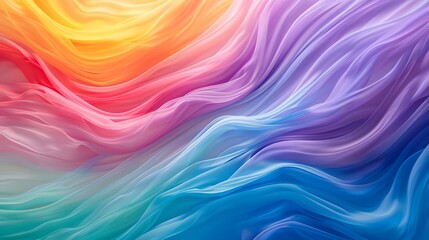 Fototapeta premium Rainbow colors flowing in the wind, colorful background, colorful wallpaper in the style of nature.