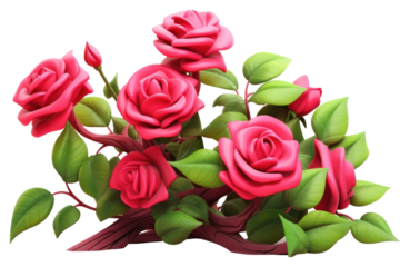 PNG Rose flower plant transparent background.