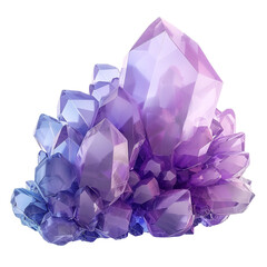 Vibrant purple crystal cluster with sharp edges, perfect for illustrating gemstone beauty and natural mineral formations.
