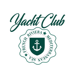 Yacht Sailing Club Nautical Varsity College collegiate teams sail health Luxe USA Trending Anchor Whreaf Graphic Tee t-shirt logo slogan graphic artwork typography tote badge emblem crest 