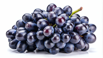 Fototapeta premium Black grape dark blue on white background