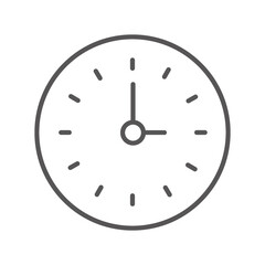 Flat illustration. Clock flat icon. Gray icon on isolated on white background. Perfect for your creative idea...