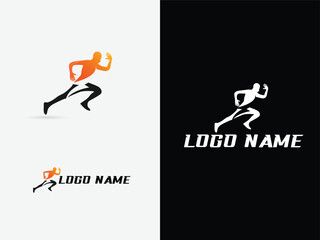  Run sports logo design. Human run. Business. Energy. Runner logo design template. Game. Volt. Speedrunner. Creative design. Running. Legs. Gym. Fitness.