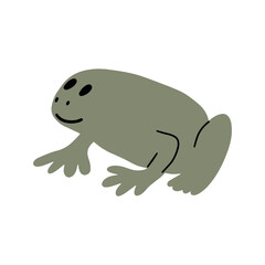 Kawaii frog character. Cute reptile animal. Vector element