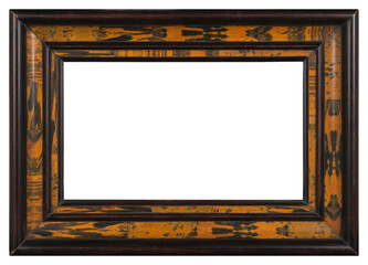 Lacquered wood picture frame in PNG format on a transparent background.