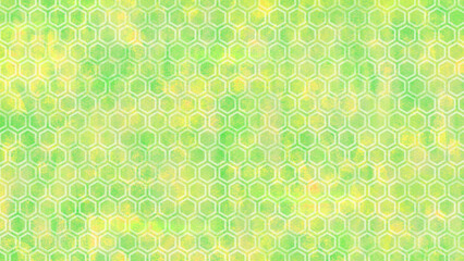 亀甲模様 背景素材 黄緑色