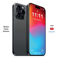 new frameless smartphone grey color with colored screen, front and backside view, isolated on white background. mockup of realistic mobile phone with shadow. vector 3d isometric illustration