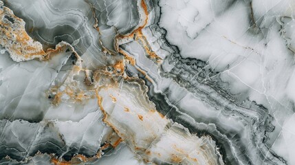 Obraz premium Marble Texture Background with Gold and Grey Veins, Generative AI