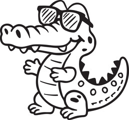 Obraz premium Crocodile Sunglasses Vector Illustration