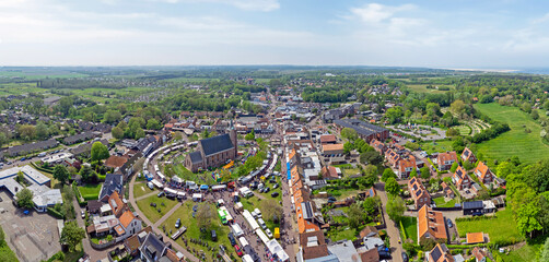 Aerial panorama from the town Renesse in Zeeland the Netherlands