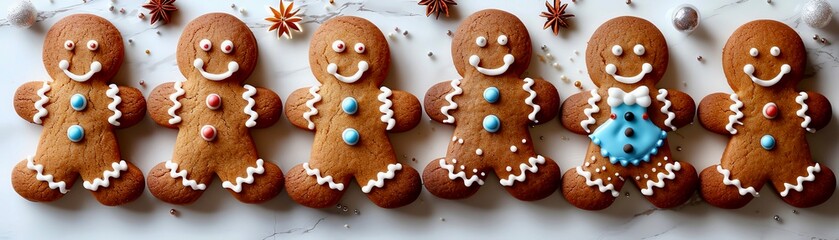Fototapeta premium Gingerbread Men Decorated gingerbread cookies