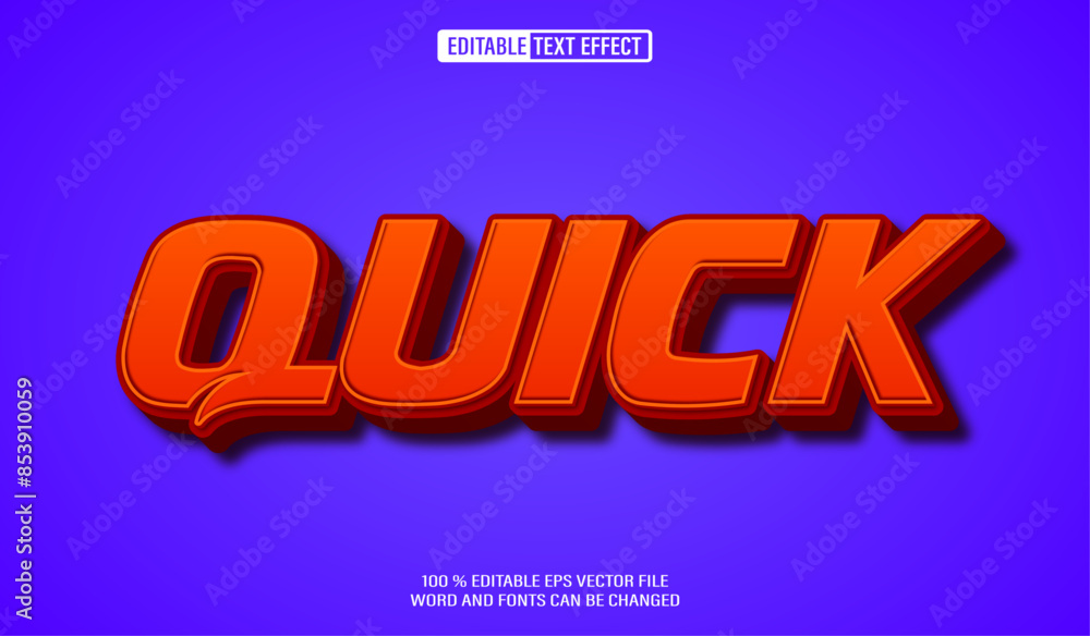 Poster editable 3d text style effect - quick text effect template