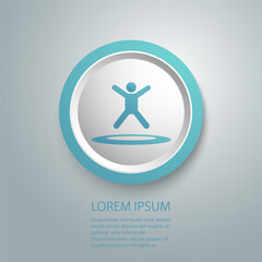 Jumping Trampoline icon Illustration flat vector sign design