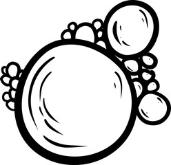 Illustration hygiene soap. Bubble foam Outline Vector.