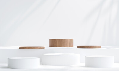 Minimal product placement. white podium display for product presentation. 3d illustration