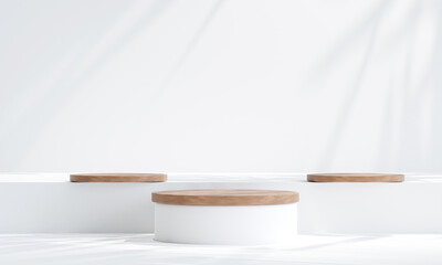 Minimal product placement. white podium display for product presentation. 3d illustration