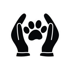animal care and protection icon dog cat paw icon 
