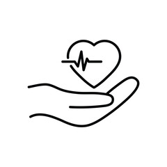 heart care icon vector heart cardio clinic logo 