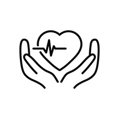 heart care icon vector heart cardio clinic logo 