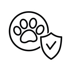 animal care and protection icon dog cat paw icon 