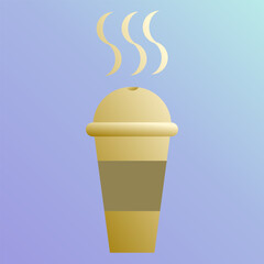 golden coffee cup icon