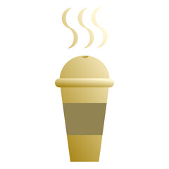 golden coffee cup icon