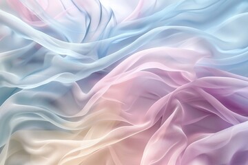 Obraz premium Abstract Light Flowing Pastel Fabric: Soft Textile Background with Gentle Pink, Blue, and Purple Hues.
