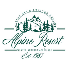 Ski club alpine mountain adventure winter cosy sports Varsity College Trending Graphic Tee t-shirt logo slogan artwork typography tote badge emblem crest
