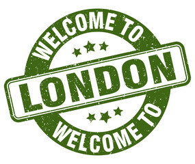 Welcome to London stamp. London round sign