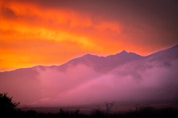 sunset in the mountains 