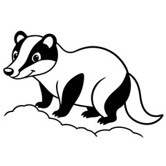 Vector illustration of Wild animals cartoons - Coloring book. Happy animal coloring pages