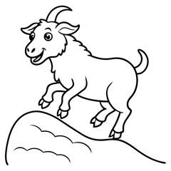 Vector illustration of Wild animals cartoons - Coloring book. Happy animal coloring pages