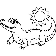 Vector illustration of Wild animals cartoons - Coloring book. Happy animal coloring pages