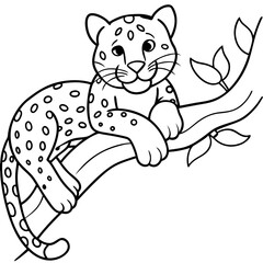 Vector illustration of Wild animals cartoons - Coloring book. Happy animal coloring pages