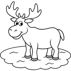 Vector illustration of Wild animals cartoons - Coloring book. Happy animal coloring pages