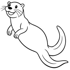 Vector illustration of Wild animals cartoons - Coloring book. Happy animal coloring pages