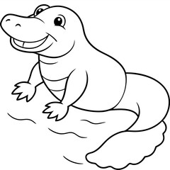 Vector illustration of Wild animals cartoons - Coloring book. Happy animal coloring pages