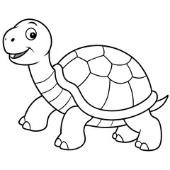 Vector illustration of Wild animals cartoons - Coloring book. Happy animal coloring pages