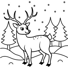 Vector illustration of Wild animals cartoons - Coloring book. Happy animal coloring pages