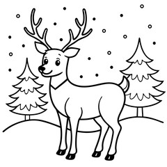 Vector illustration of Wild animals cartoons - Coloring book. Happy animal coloring pages