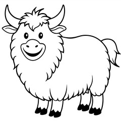 Vector illustration of Wild animals cartoons - Coloring book. Happy animal coloring pages