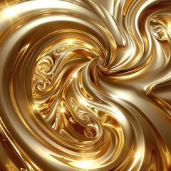 Abstract golden swirls creating an elegant, luxurious background