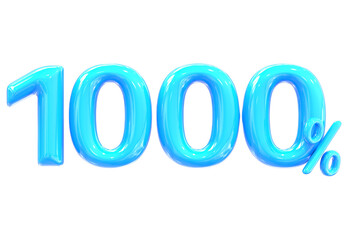 1000 Percent Number 3D Render