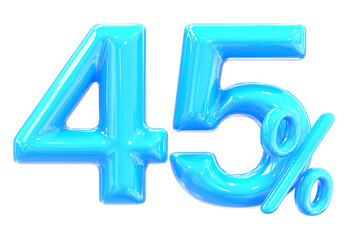 45 Percent Number 3D Render