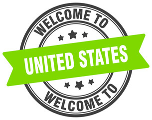 Welcome to United States stamp. United States round sign